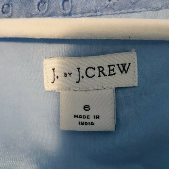 J. Crew Women's Light Blue Eyelet Lace Shirt Dress - Picture 6 of 8
